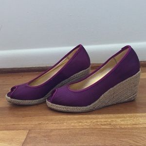 H&M purple peep toe wedges